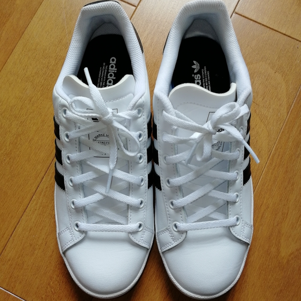 ADIDAS Coast Star J Walking Shoes White Sneakers Sportswear Leather EE9698 - Picture 7 of 14